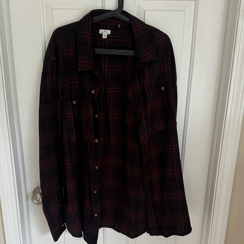 dip Men's Dark Plaid Button Down Shirt